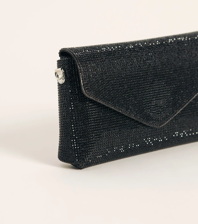 Sparkle Effect Rhinestone Crossbody Purse
