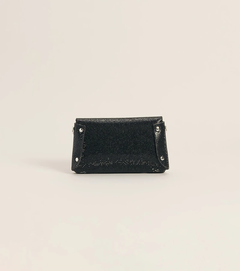 Sparkle Effect Rhinestone Crossbody Purse