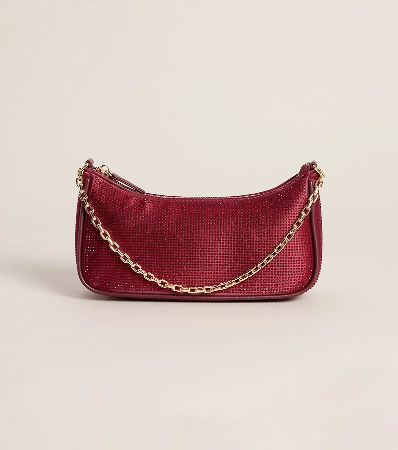 On The List Rhinestone Shoulder Bag