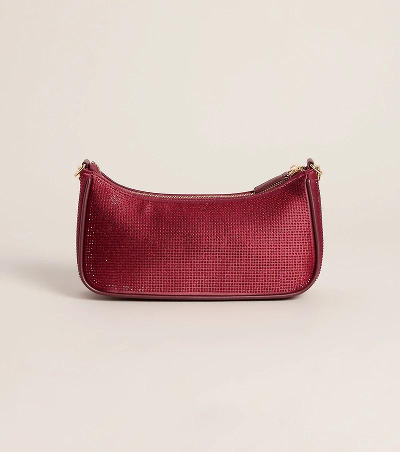 On The List Rhinestone Shoulder Bag
