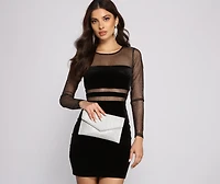 Glow On Glitter Mesh Envelope Clutch