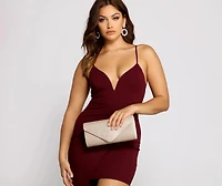 Glitter Mesh Envelope Clutch