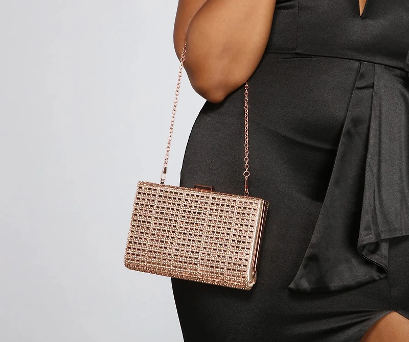 Glimmer And Shine Rhinestone Baguette Clutch
