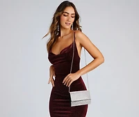 Luxe Glamour Rhinestone Box Clutch