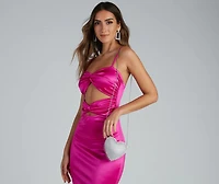 Falling For Rhinestones Heart-Shaped Clutch