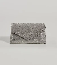 Sparkle Effect Rhinestone Crossbody Purse