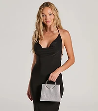 Party Mode Rhinestone O-Ring Purse