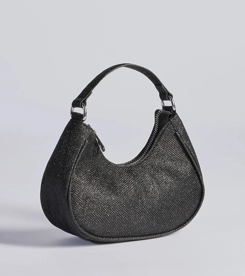 All The Glitz Glitter Mesh Handbag