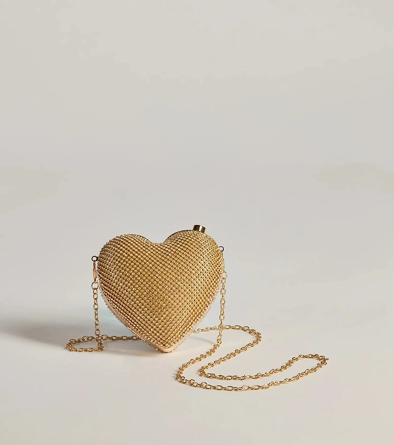 So Lovely Heart Rhinestone Bag