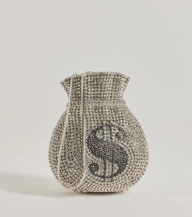 Get That Money Rhinestone Clutch