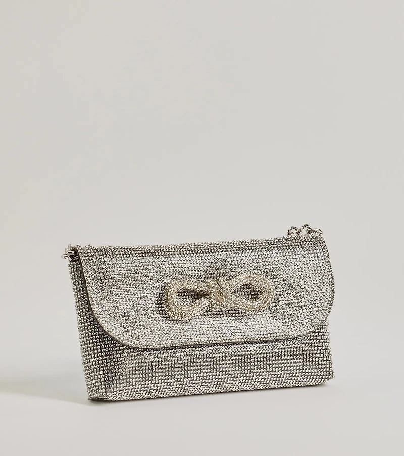 Sparkle And Glow Rhinestone Bow Handbag