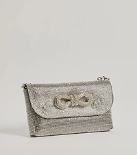 Sparkle And Glow Rhinestone Bow Handbag