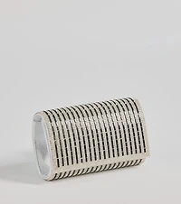 Lavishly Chic Rhinestone Baguette Foldover Clutch