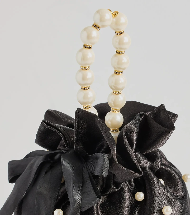 Lady Luxe Faux Pearl Pouch Handbag