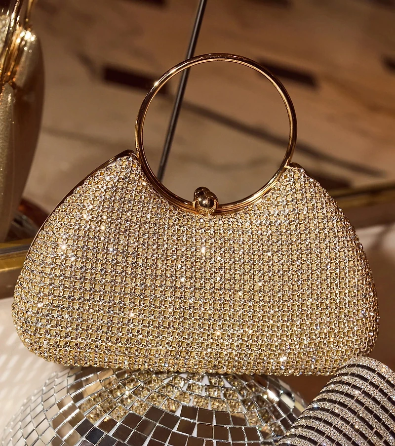 Shine Language Rhinestone Clutch Bag