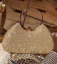Shine Language Rhinestone Clutch Bag
