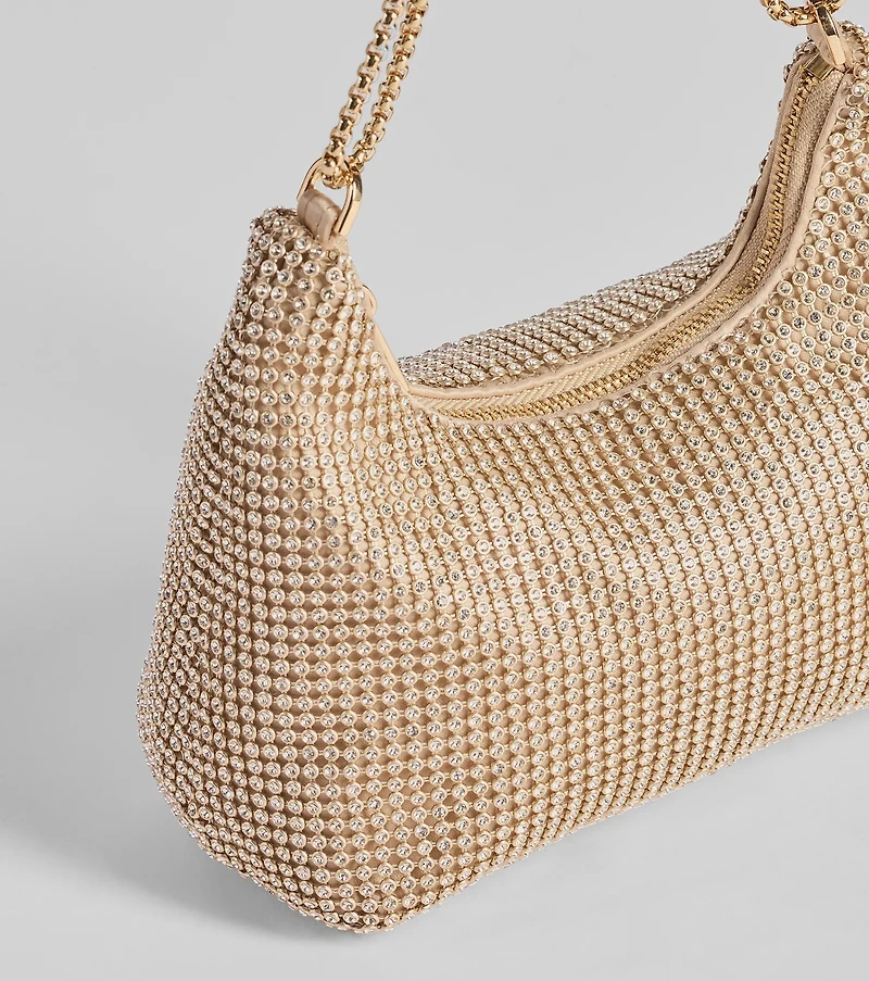 Glamour Girlie Rhinestone Mesh Shoulder Bag