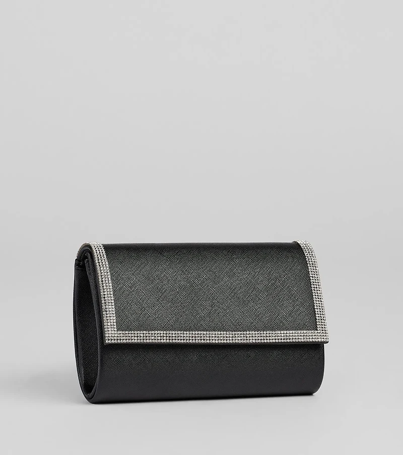 Sparkle Scene Rhinestone Foldover Clutch