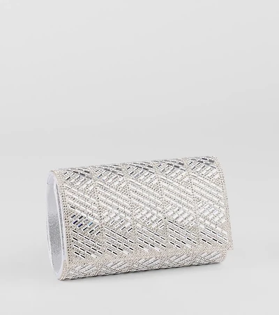 Glam Soiree Rhinestone Baguette Clutch