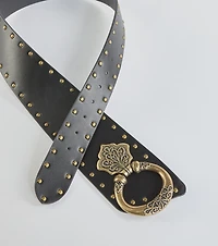 Trendy Flair Studded Faux Leather Belt
