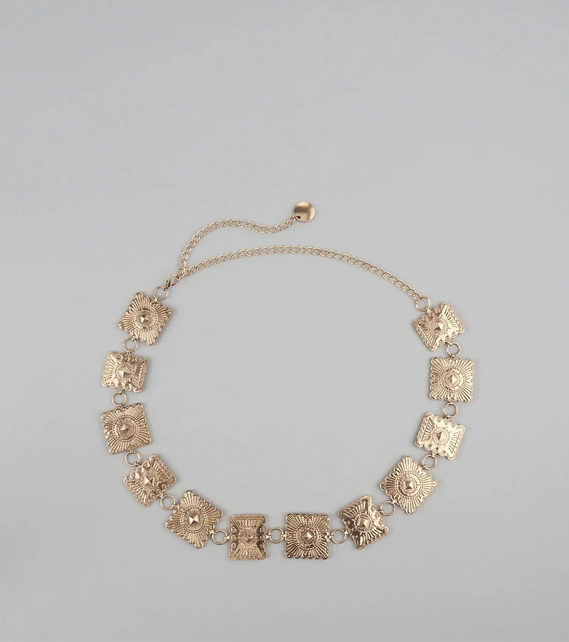 Stand Out At Sundown Concho Chain Belt