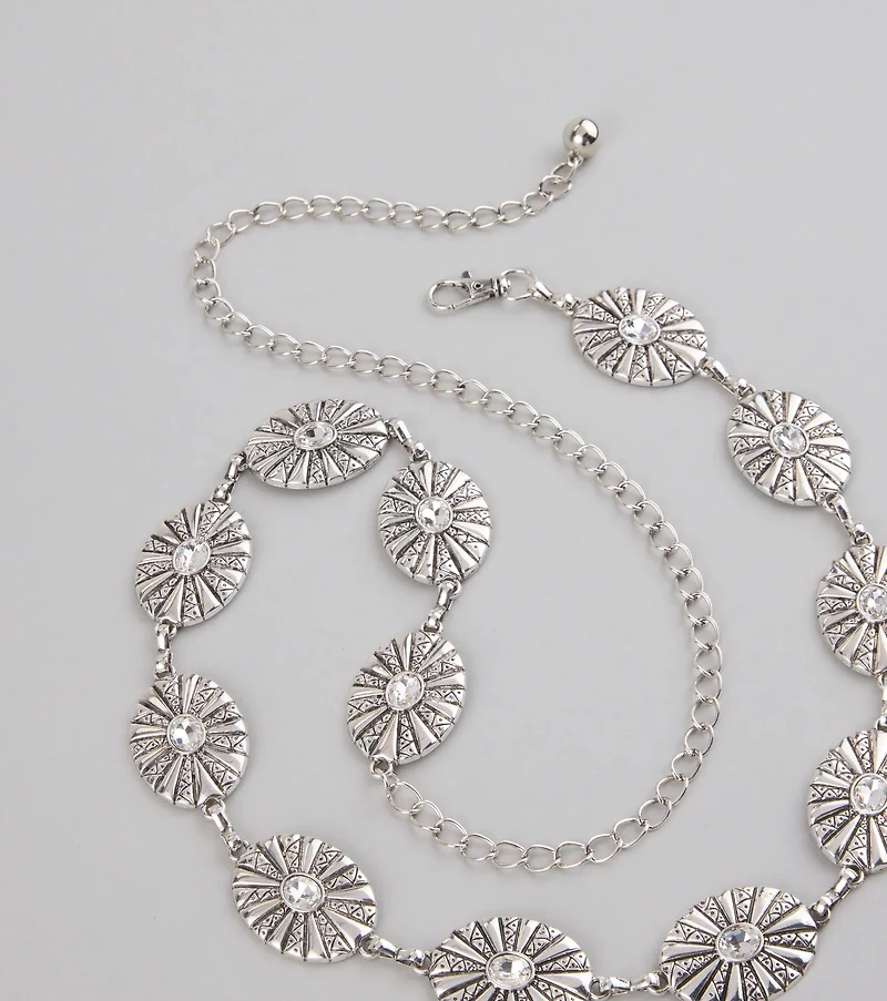 Glam Roots Rhinestone Concho Belt