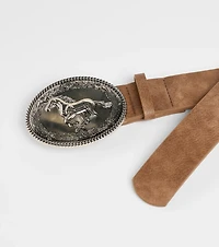 Cowgirl Era Horse Buckle Faux Leather Belt