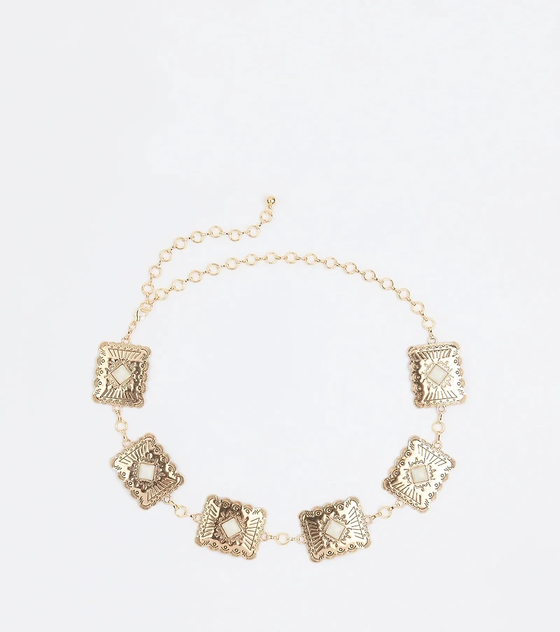 Western Vibes Colored Stone Chain Belt