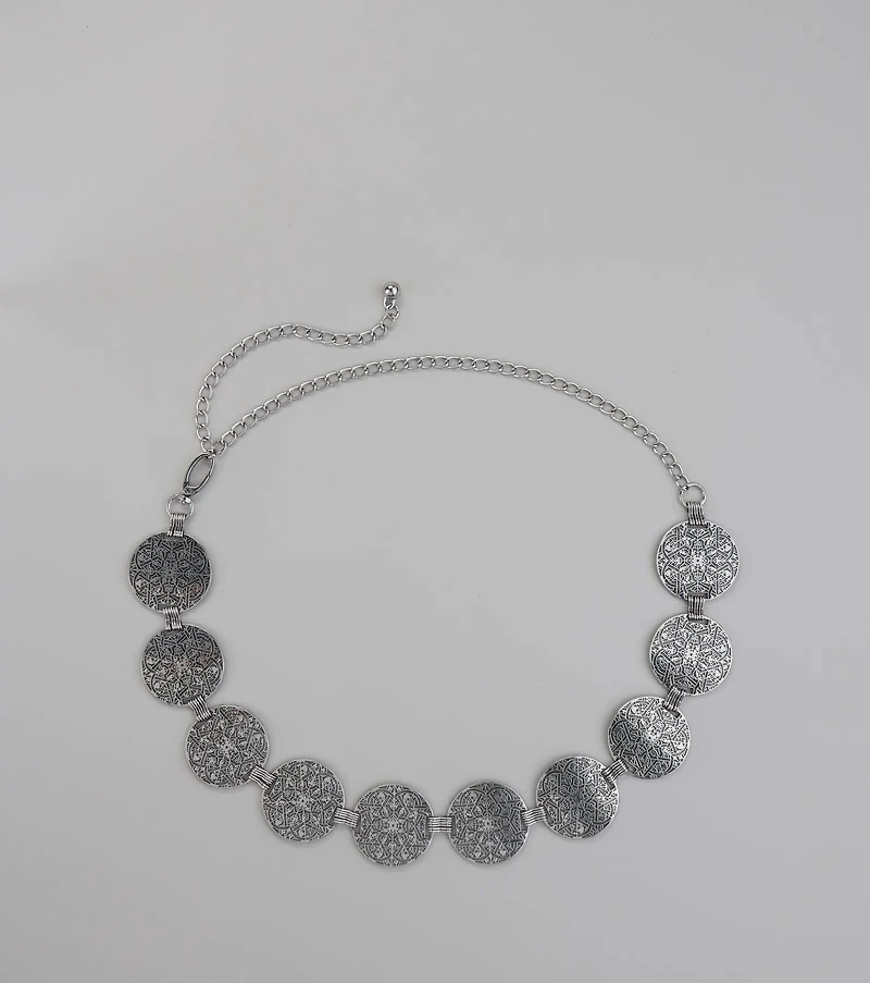 Moving Freely Medallion Chain Belt
