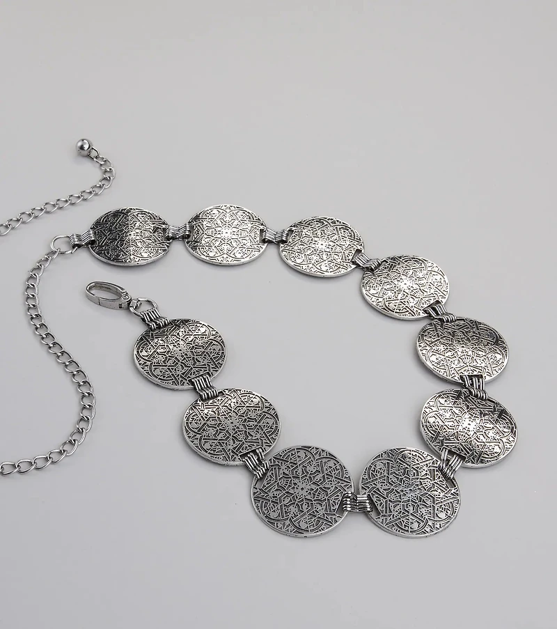 Moving Freely Medallion Chain Belt