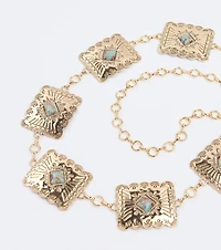 Western Vibes Colored Stone Chain Belt