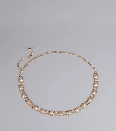 Glam Intentions Pearl Chain Belt