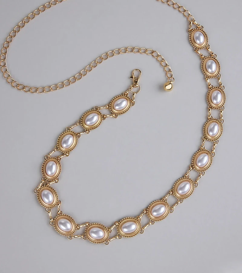 Glam Intentions Pearl Chain Belt