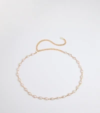 Oh-So-Chic Faux Pearl Chain Belt