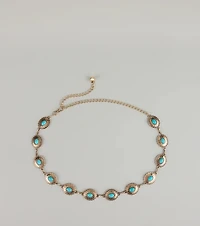 Festival Flair Turquoise Concho Chain Belt