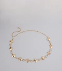 Square Up Textured Chain Belt
