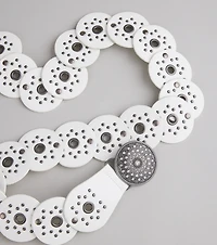 Boho Era Studded Faux Leather Medallion Belt