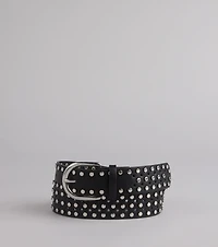Elevated Edgy Studded Faux Leather Belt