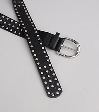 Elevated Edgy Studded Faux Leather Belt