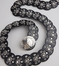 Boho Edge Faux Leather Medallion Belt