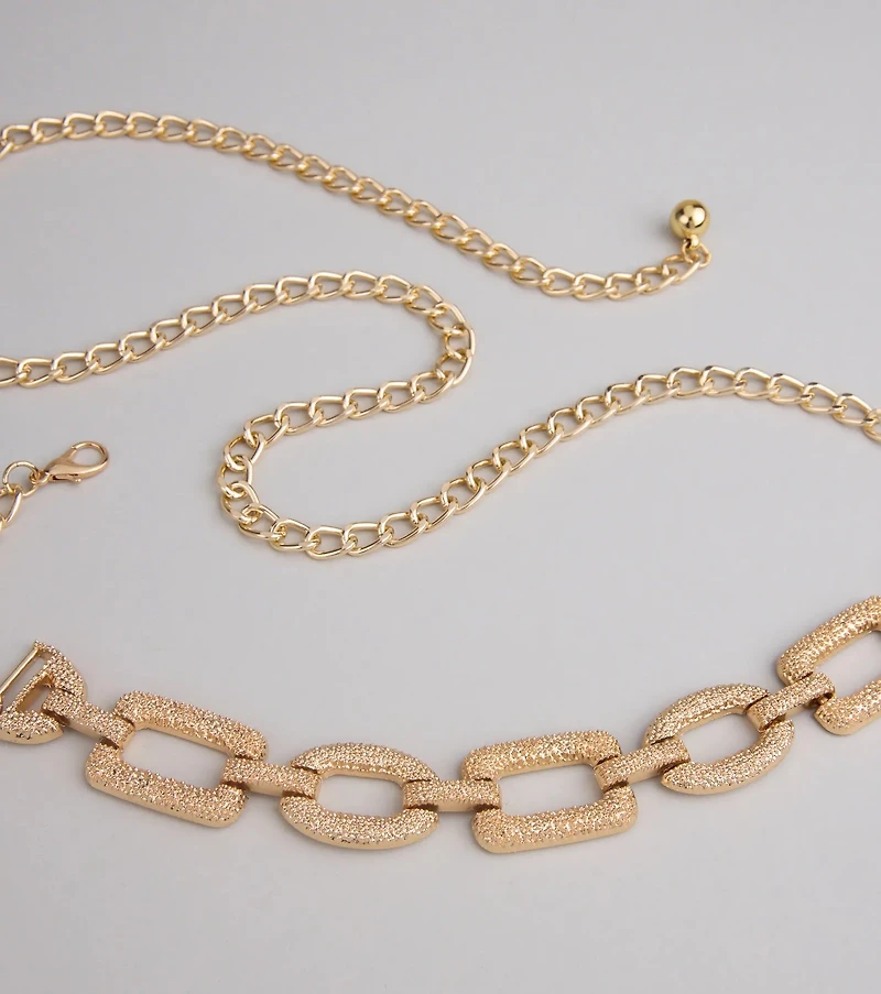 Charming Ways Textured Chain Belt