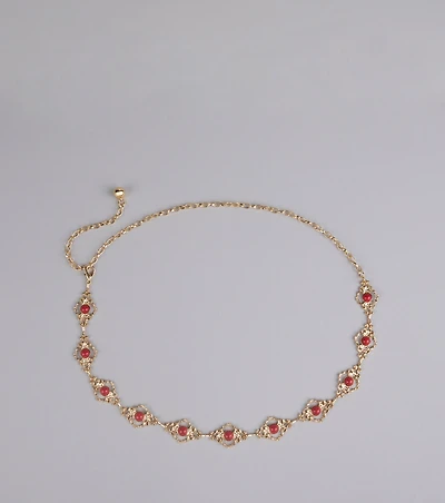 Pretty Please Dainty Stone Chain Belt