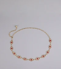 Pretty Please Dainty Stone Chain Belt