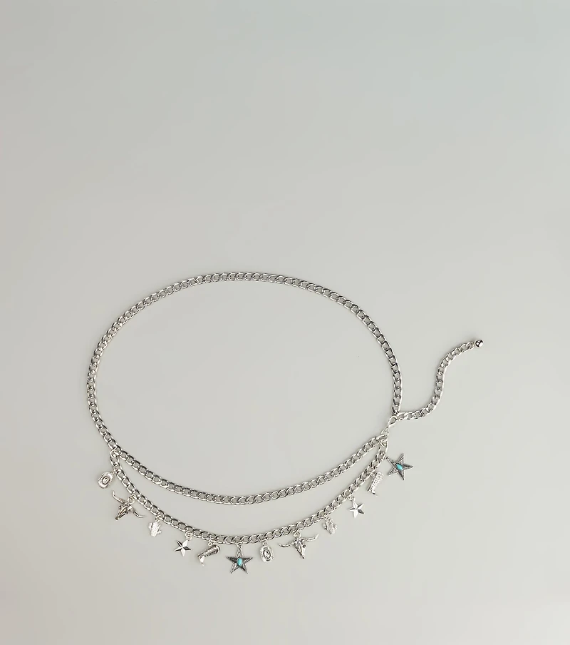 Playful Vibe Western Charm Chain Belt