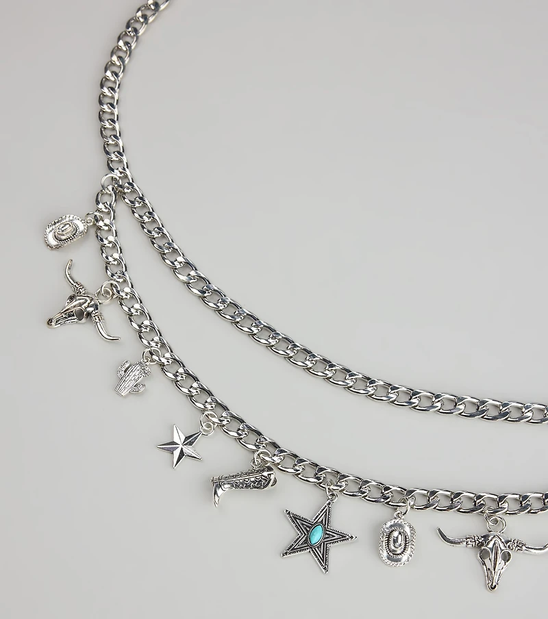Playful Vibe Western Charm Chain Belt