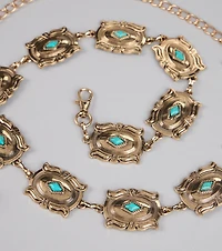 Western Spirit Stone Medallion Chain Belt