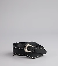 Wild Edge Studded Faux Leather Belt