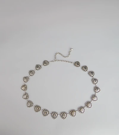 Edgy Charm Heart Chain Belt