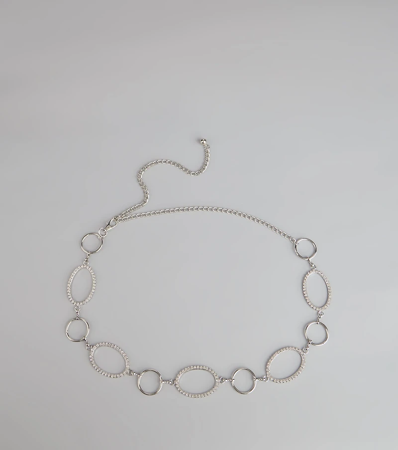 Glow Theory Rhinestone Oval Belt