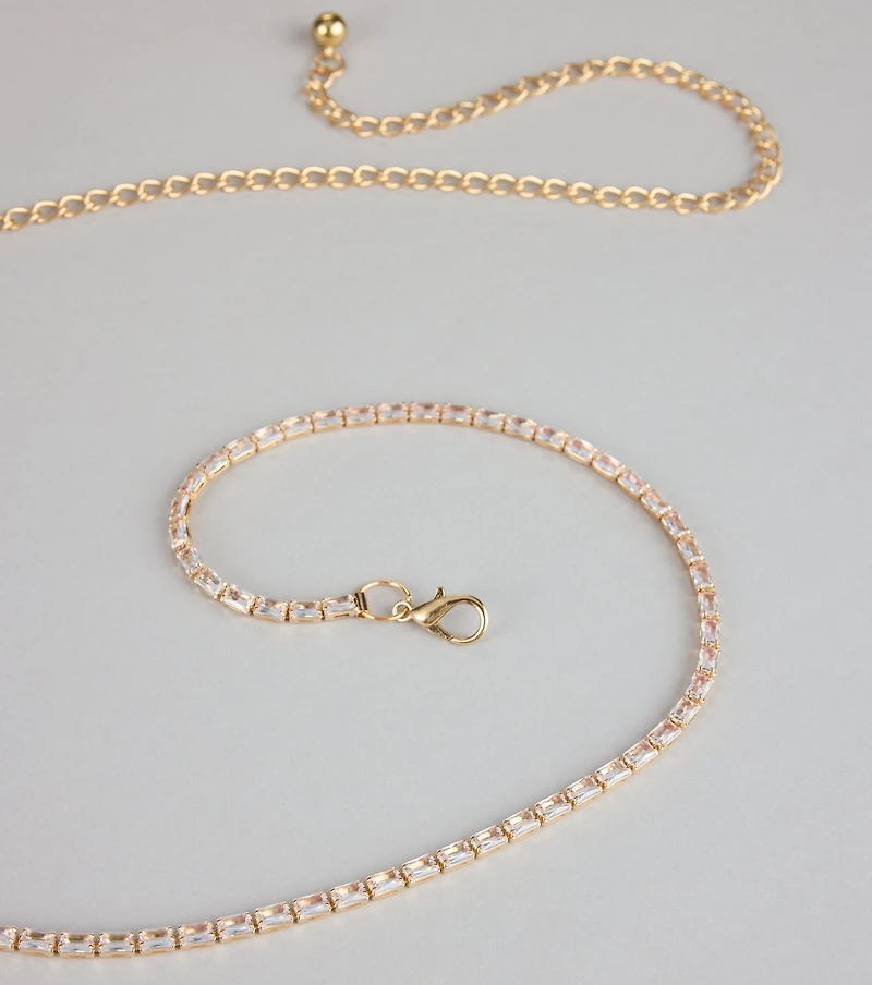 Soft Shine Dainty Rhinestone Chain Belt